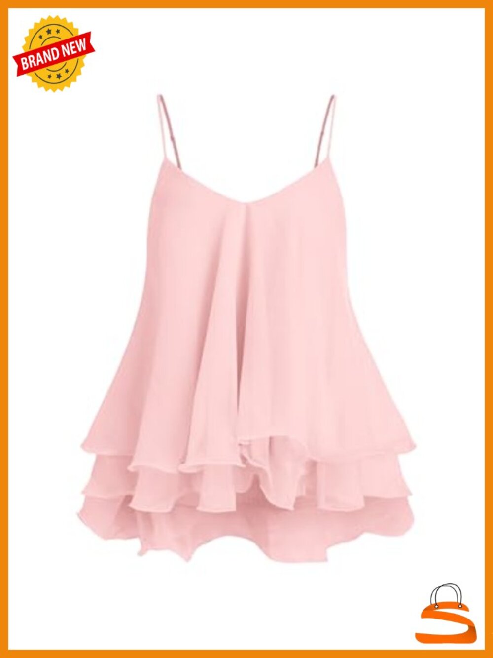 Chiffon Ruffled Flowy Tank Top Sleeveless Camisole Peplum Summer Cami